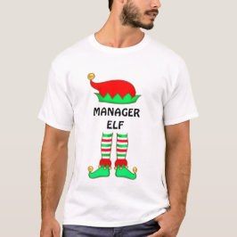 Camiseta de elfo gerente de Navidad moderna