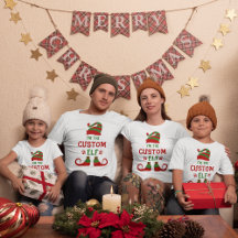 Camiseta de elfo personalizada, Camiseta de Navida