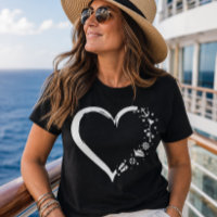 Camiseta de embarque de crucero corazón amante del