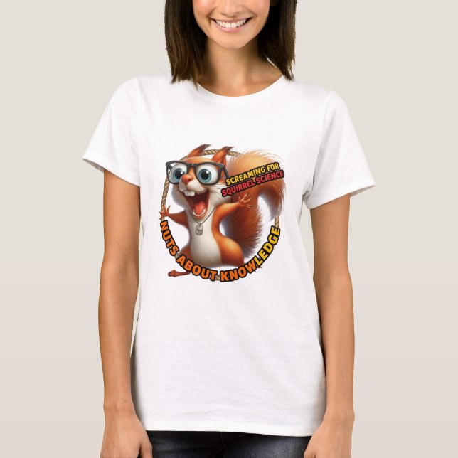 Camiseta de Emblema de Círculo de Ardilla Friki (Anverso)