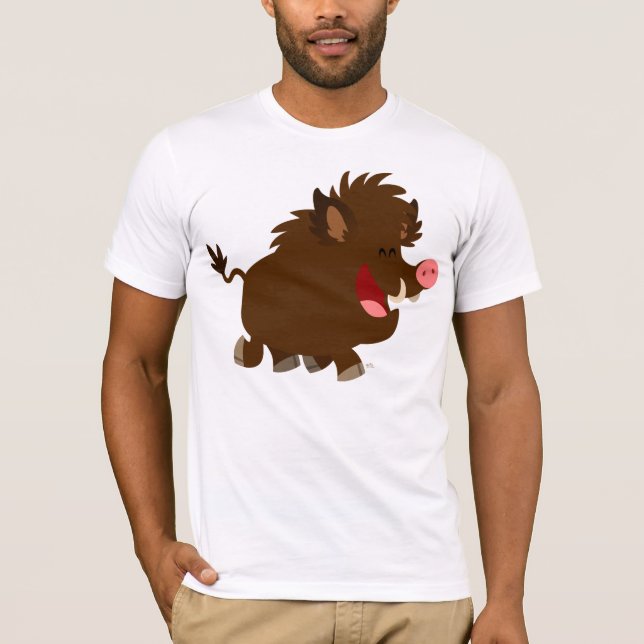 Camiseta de emisión del jabalí del dibujo animado (Anverso)