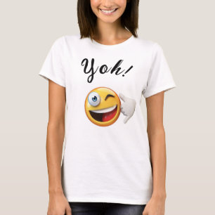 Camiseta de Emoji blanca, ¡oh!