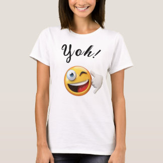 Camiseta de Emoji blanca, ¡oh!