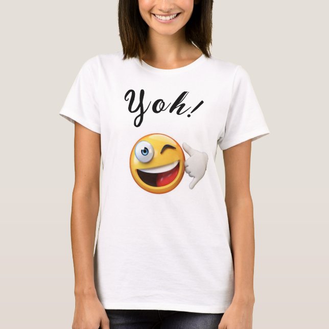 Camiseta de Emoji blanca, ¡oh! (Anverso)