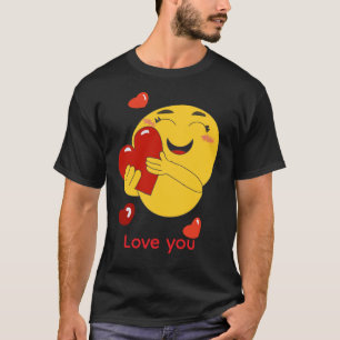 Camiseta de emoji de amor lindo - diseño de corazó