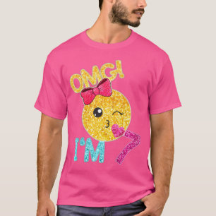 Camiseta de emoticono de beso en la cara para niña