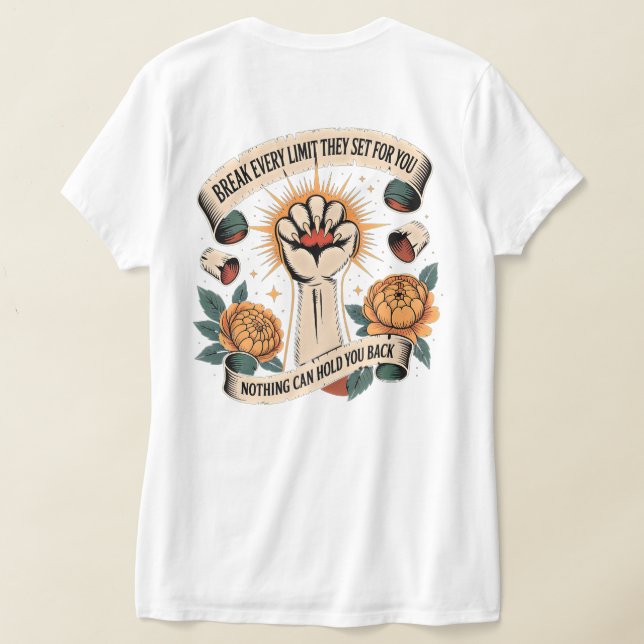 Camiseta de empoderamiento femenino Rompe límites (Distribución Reverso )