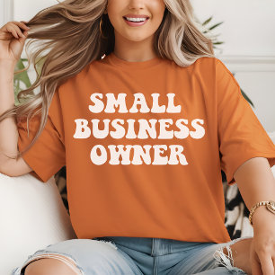 Camiseta de empresaria propietaria de pequeño nego