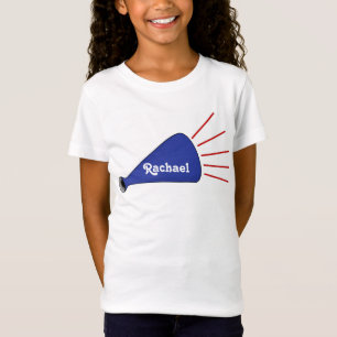 Camiseta de encargo azul de la animadora del