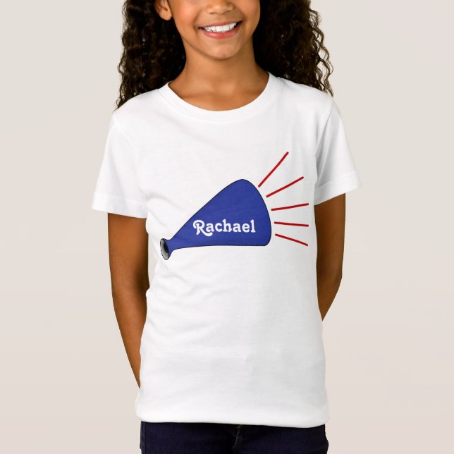 Camiseta de encargo azul de la animadora del (Anverso)