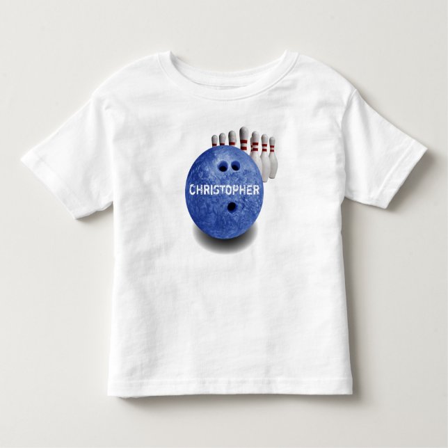 Camiseta de encargo de la bola de los bolos azules (Anverso)