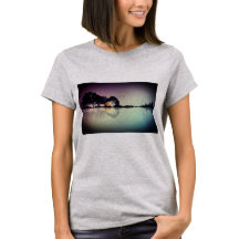 Camiseta de encargo de la reflexión del agua de la