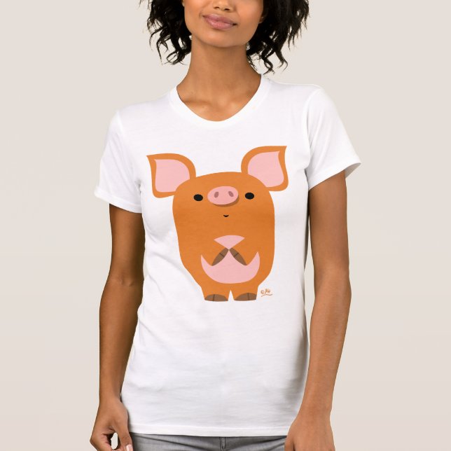 Camiseta de encargo de las mujeres del cerdo (Anverso)