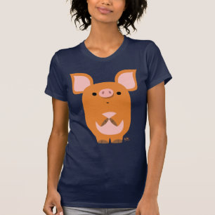 Camiseta de encargo de las mujeres del cerdo