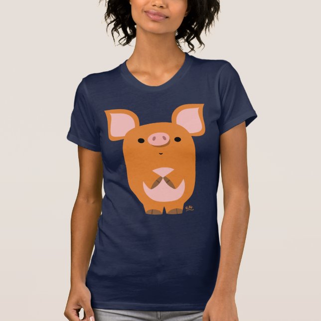 Camiseta de encargo de las mujeres del cerdo (Anverso)
