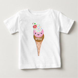Camiseta de encargo del bebé del cono de helado