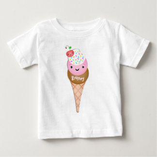 Camiseta de encargo del bebé del cono de helado