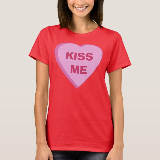 Camiseta de encargo del corazón del caramelo (Anverso)