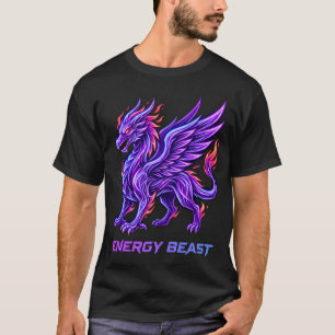 Camiseta de Energía Bestia Fénix Fuego Neón Púrpur