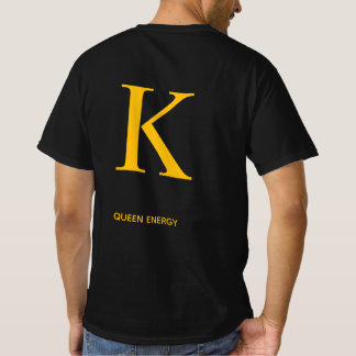 Camiseta de energía de la reina con letra dorada –