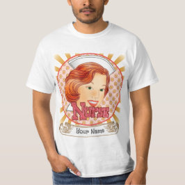 Camiseta de enfermera de pelo rojo