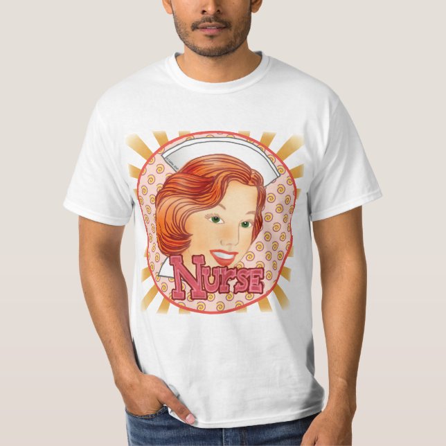Camiseta de enfermera de pelo rojo (Anverso)