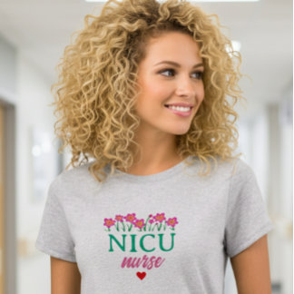 Camiseta de enfermera de UCI neonatal floral
