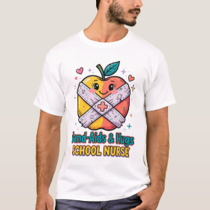 Camiseta de enfermera escolar Tiritas y abrazos