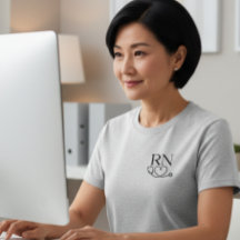 Camiseta de enfermera RN minimalista elegante para