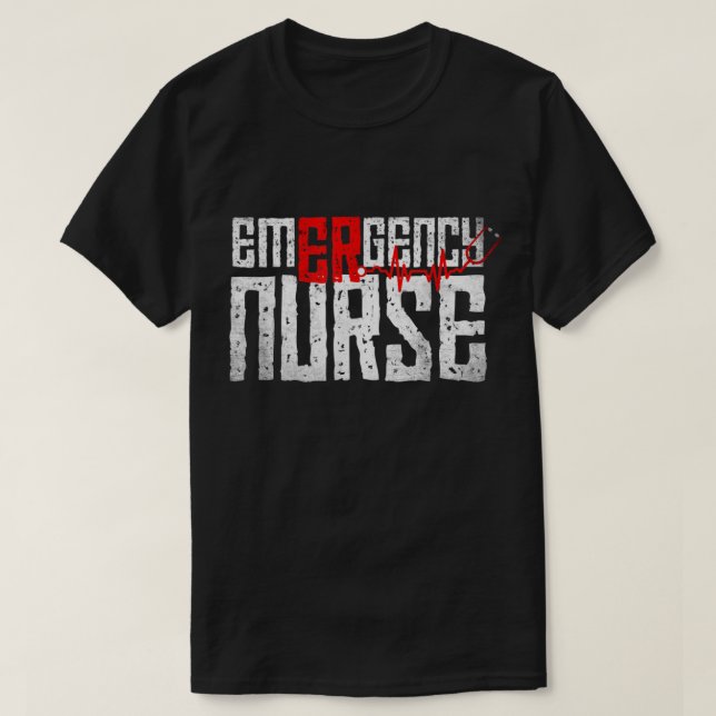 Camiseta de enfermeras de urgencias, enfermera RN  (Diseño del anverso)