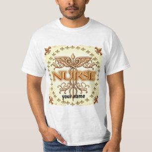 Camiseta de enfermeras Fancy Copper Caduceus