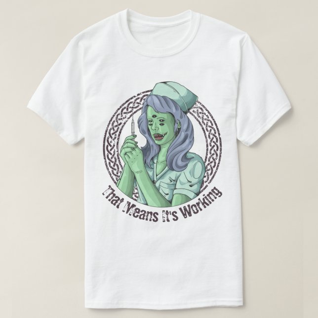 Camiseta de enfermería zombie (Diseño del anverso)