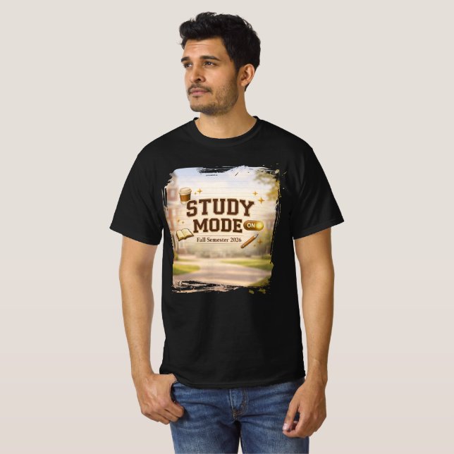 Camiseta de enfoque universitario: Modo Estudio (Anverso completo)