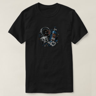 Camiseta de entusiasta de coches con gráficos de v