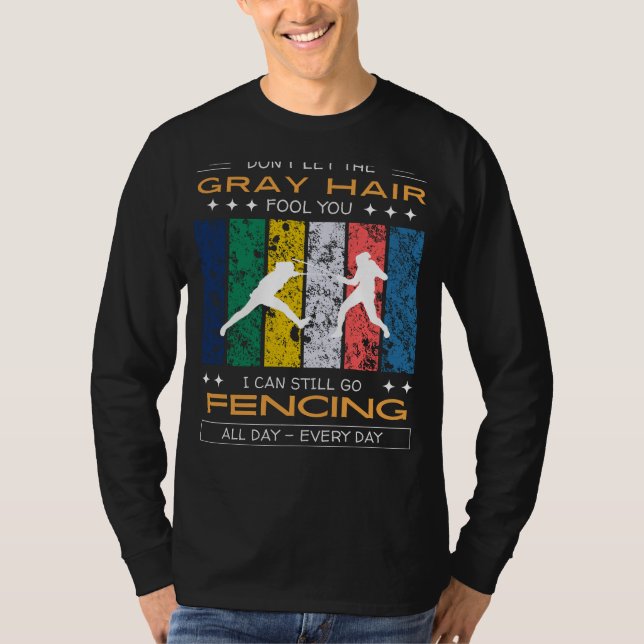 Camiseta de entusiasta de esgrima - Cabello gris,  (Anverso)