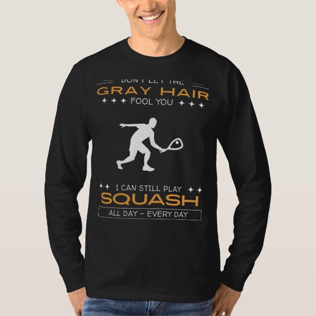 Camiseta de entusiasta de squash - Cabello gris, d (Anverso)