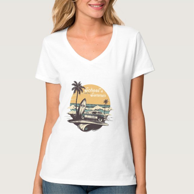Camiseta de época de vacaciones de verano (Anverso)