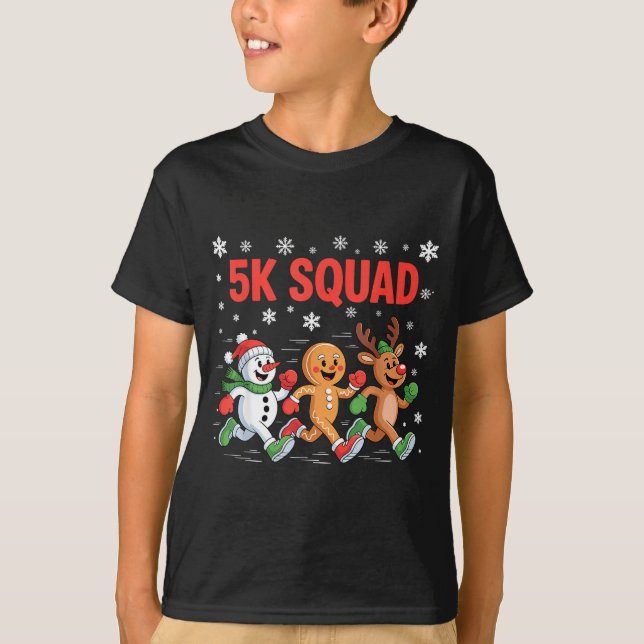 Camiseta de equipo de 5k divertido navidad carrera (Anverso)