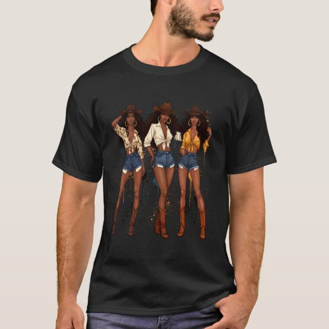 Camiseta de equipo de vaqueras negras Rodeo occide (Anverso)