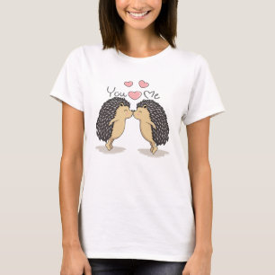 Camiseta de erizos besándose lindos y adorables