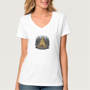 Camiseta De Esbozo De Fogata