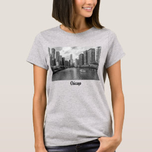 Camiseta De Escala De Grises Del Río Chicago Y Tru