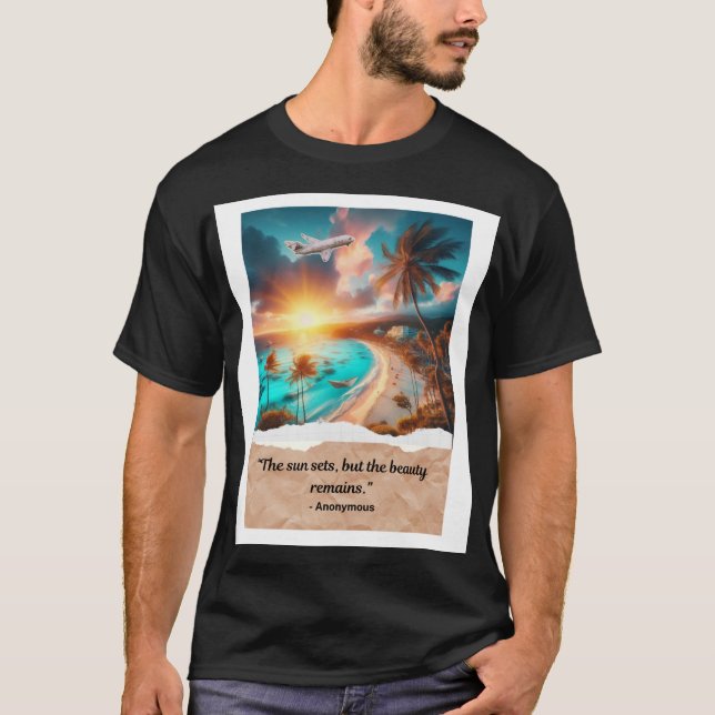 Camiseta de escape del atardecer tropical (Anverso)
