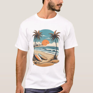 Camiseta de escena de playa