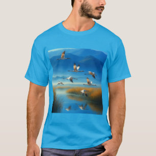 Camiseta de escena serena del lago de la naturalez