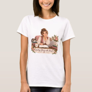 Camiseta de Escritor con Corazón que Escribe Histo