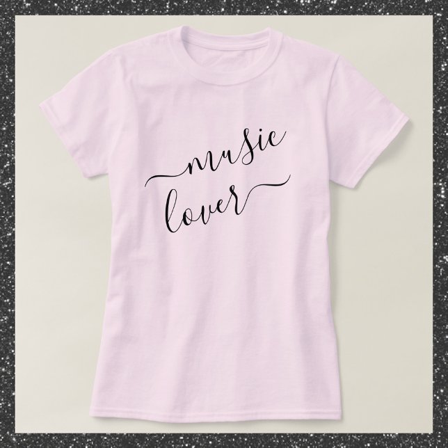 Camiseta de escritura negra encantadora de la músi (Subido por el creador)
