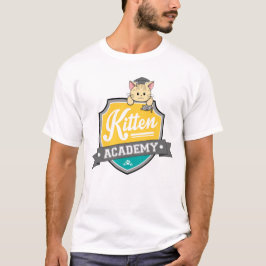 Camiseta de Escudo de la Academia de Gatitos (Blan
