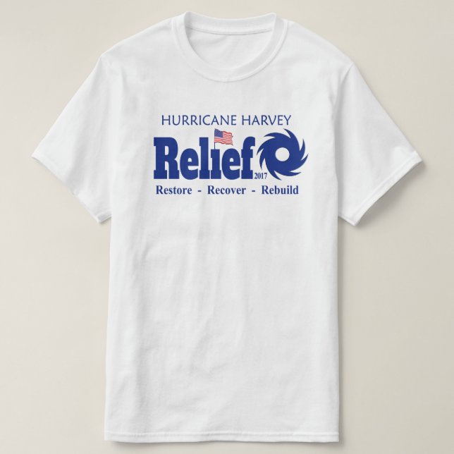 Camiseta de esfuerzo del fondo de ayuda de Harvey (Diseño del anverso)