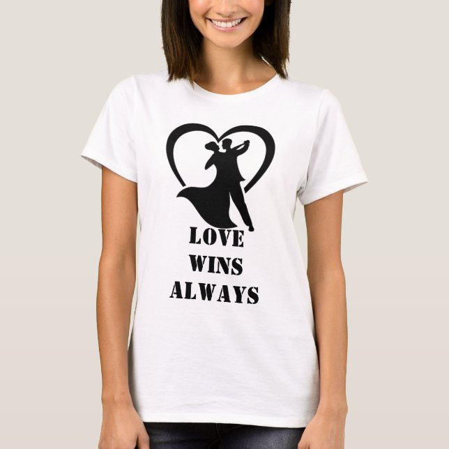 Camiseta de eslogan: Diseño gráfico "El amor gana  (Anverso)